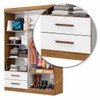 Guarda-Roupa Solteiro Genova 4 Portas 2 Gavetas com Espelho Cinamomo/Branco - Carioca Móveis