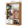 Guarda-Roupa Solteiro Genova 4 Portas 2 Gavetas com Espelho Cinamomo/Branco - Carioca Móveis