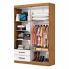 Guarda-Roupa Solteiro Genova 4 Portas 2 Gavetas com Espelho Cinamomo/Branco - Carioca Móveis