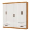 Guarda-Roupa Casal Genova 6 Portas 4 Gavetas Cinamomo/Off White - Carioca Móveis