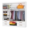 Guarda-Roupa Casal Genova 6 Portas 4 Gavetas com Espelho Branco - Carioca Móveis