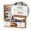 Guarda-Roupa Casal Genova 6 Portas 4 Gavetas com Espelho Cinamomo/Branco - Carioca Móveis