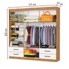 Guarda-Roupa Casal Genova 6 Portas 4 Gavetas com Espelho Cinamomo/Branco - Carioca Móveis