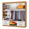 Guarda-Roupa Casal Genova 6 Portas 4 Gavetas com Espelho Cinamomo/Off White - Carioca Móveis