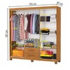 Guarda-Roupa Solteiro Aurora 6 Portas 2 Gavetas 22116 Cinamomo - Carioca Móveis