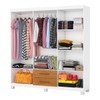 Guarda-Roupa Solteiro Aurora 6 Portas 2 Gavetas 22116 Branco/Cinamomo - Carioca Móveis