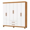Guarda-Roupa Solteiro Aurora 6 Portas 2 Gavetas 22116 Cinamomo/Branco - Carioca Móveis