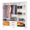 Guarda-Roupa Solteiro Aurora 6 Portas 2 Gavetas com Espelho 22117 Branco - Carioca Móveis