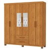 Guarda-Roupa Solteiro Aurora 6 Portas 2 Gavetas com Espelho 22117 Cinamomo - Carioca Móveis