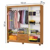 Guarda-Roupa Solteiro Aurora 6 Portas 2 Gavetas com Espelho 22117 Cinamomo - Carioca Móveis