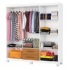 Guarda-Roupa Solteiro Aurora 6 Portas 2 Gavetas com Espelho 22117 Branco/Cinamomo - Carioca Móveis