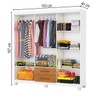 Guarda-Roupa Solteiro Aurora 6 Portas 2 Gavetas com Espelho 22117 Branco/Cinamomo - Carioca Móveis