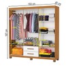 Guarda-Roupa Solteiro Aurora 6 Portas 2 Gavetas com Espelho 22117 Cinamomo/Branco - Carioca Móveis