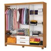 Guarda-Roupa Solteiro Aurora 6 Portas 2 Gavetas com Espelho 22117 Cinamomo/Branco - Carioca Móveis