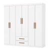 Guarda-Roupa Solteiro Aurora 6 Portas 2 Gavetas Branco - Carioca Móveis