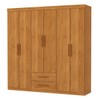 Guarda-Roupa Solteiro Aurora 6 Portas 2 Gavetas Cinamomo - Carioca Móveis