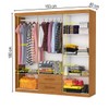 Guarda-Roupa Solteiro Aurora 6 Portas 2 Gavetas Cinamomo - Carioca Móveis