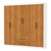 Guarda-Roupa Solteiro Aurora 6 Portas 2 Gavetas Branco/Cinamomo - Carioca Móveis