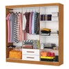 Guarda-Roupa Solteiro Aurora 6 Portas 2 Gavetas Cinamomo/Branco - Carioca Móveis