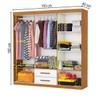 Guarda-Roupa Solteiro Aurora 6 Portas 2 Gavetas Cinamomo/Branco - Carioca Móveis