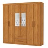 Guarda-Roupa Solteiro Aurora 6 Portas 2 Gavetas com Espelho Cinamomo - Carioca Móveis