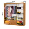Guarda-Roupa Solteiro Aurora 6 Portas 2 Gavetas com Espelho Cinamomo - Carioca Móveis