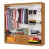 Guarda-Roupa Solteiro Aurora 6 Portas 2 Gavetas com Espelho Cinamomo - Carioca Móveis