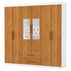 Guarda-Roupa Solteiro Aurora 6 Portas 2 Gavetas com Espelho Branco/Cinamomo - Carioca Móveis
