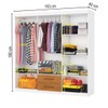 Guarda-Roupa Solteiro Aurora 6 Portas 2 Gavetas com Espelho Branco/Cinamomo - Carioca Móveis