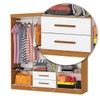 Guarda-Roupa Solteiro Aurora 6 Portas 2 Gavetas com Espelho Cinamomo/Branco - Carioca Móveis