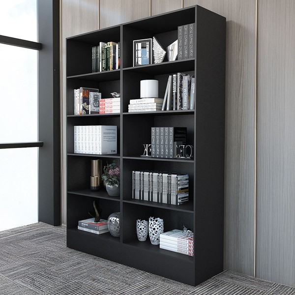Estante para Livros Duda 8 Prateleiras Preto - Carioca Móveis