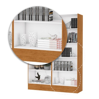 Estante para Livros Duda 8 Prateleiras Cinamomo - Carioca Móveis