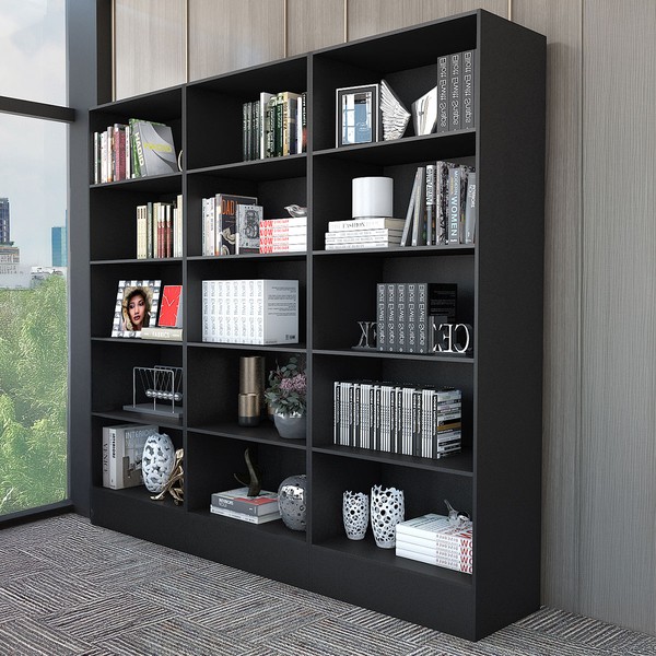 Estante para Livros Duda 12 Prateleiras Preto - Carioca Móvies