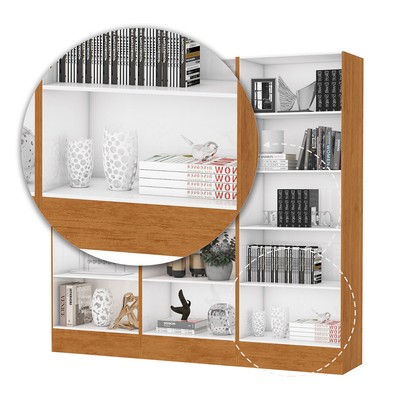 Estante para Livros Duda 12 Prateleiras Cinamomo - Carioca Móvies