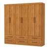 Guarda-Roupa Solteiro Denver 6 Portas 6 Gavetas Cinamomo - Carioca Móveis