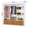 Guarda-Roupa Solteiro Denver 6 Portas 6 Gavetas Branco/Cinamomo - Carioca Móveis