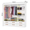 Guarda-Roupa Solteiro Denver 6 Portas 6 Gavetas com Espelho Branco - Carioca Móveis