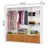 Guarda-Roupa Solteiro Denver 6 Portas 6 Gavetas com Espelho Branco/Cinamomo - Carioca Móveis
