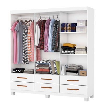 Guarda-Roupa Solteiro Denver 6 Portas 6 Gavetas 22120 Branco - Carioca Móveis