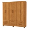 Guarda-Roupa Solteiro Denver 6 Portas 6 Gavetas 22120 Cinamomo - Carioca Móveis
