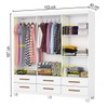 Guarda-Roupa Solteiro Denver 6 Portas 6 Gavetas com Espelho 22121 Branco - Carioca Móveis