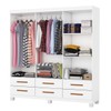 Guarda-Roupa Solteiro Denver 6 Portas 6 Gavetas com Espelho 22121 Branco - Carioca Móveis