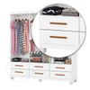 Guarda-Roupa Solteiro Denver 6 Portas 6 Gavetas com Espelho 22121 Branco - Carioca Móveis