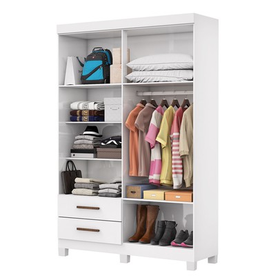 Guarda-Roupa Solteiro Genova 4 Portas 2 Gavetas 22112 Branco - Carioca Móveis