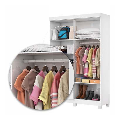 Guarda-Roupa Solteiro Genova 4 Portas 2 Gavetas 22112 Branco - Carioca Móveis