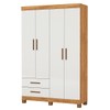 Guarda-Roupa Solteiro Genova 4 Portas 2 Gavetas 22112 Cinamomo/Off White - Carioca Móveis