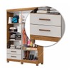 Guarda-Roupa Solteiro Genova 4 Portas 2 Gavetas 22112 Cinamomo/Off White - Carioca Móveis