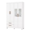 Guarda-Roupa Solteiro Genova 4 Portas 2 Gavetas com Espelho 22113 Branco - Carioca Móveies