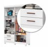 Guarda-Roupa Solteiro Genova 4 Portas 2 Gavetas com Espelho 22113 Branco - Carioca Móveis