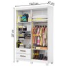 Guarda-Roupa Solteiro Genova 4 Portas 2 Gavetas com Espelho 22113 Branco - Carioca Móveis